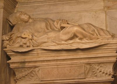 Monumento funebre del Card. Giovanni Michiel, particolare
Il Cardinale giacente di fianco poggiato su un gomito. Il monumento, ritenuto di grande importanza, eseguito nel 1511, viene oggi attribuito allo scultore detto nelle fonti storiche “il Cecilia”
